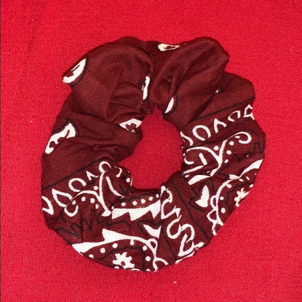 Maroon Bandana Scrunchie